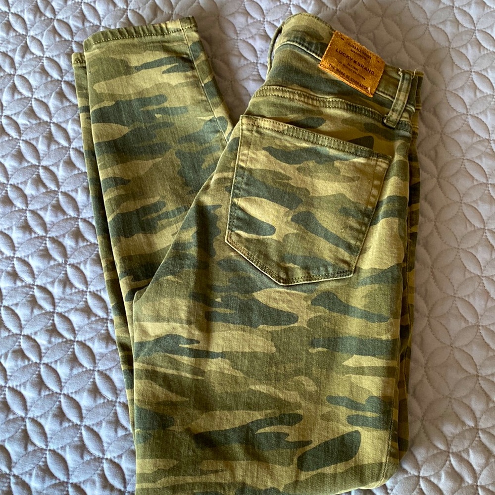 Lucky Brand Camo Camouflage 5 Pocket Ava Skinny Button Fly 6/28